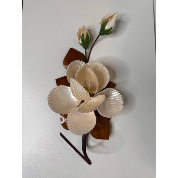 Seashell Flower Art Bouquet Hanging Ocean Beach Decor - Picture 1 of 7